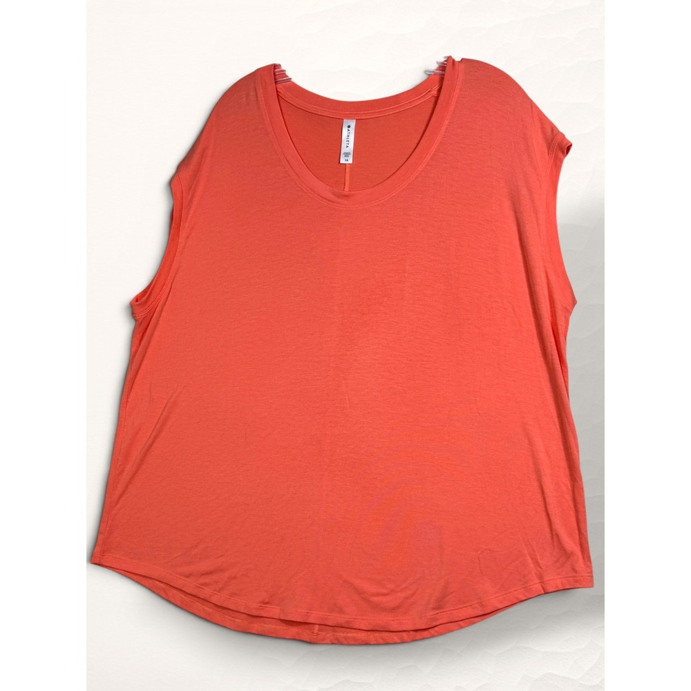 Athleta Breezy Tank Women 1X Orange‎ Athleisure Modal Blend Sleeveless
